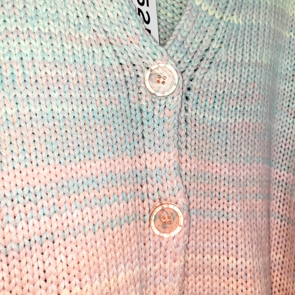 525 America Ombre Cardigan Chunky Knit Sweater in Taffy Color XS - Picture 5 of 9